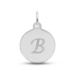 Letter B Monogram Disc Charm Sterling Silver