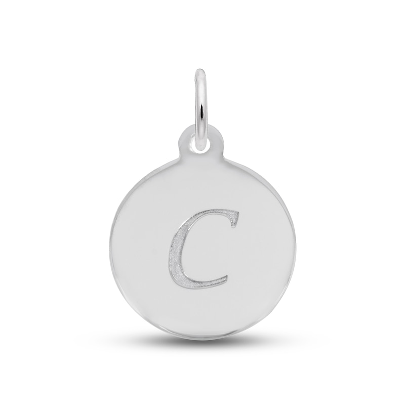 Main Image 1 of Letter C Monogram Disc Charm Sterling Silver