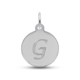 Letter G Monogram Disc Charm Sterling Silver