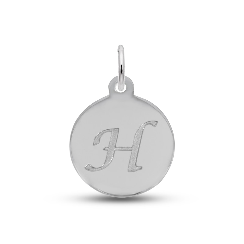 Main Image 1 of Letter H Monogram Disc Charm Sterling Silver