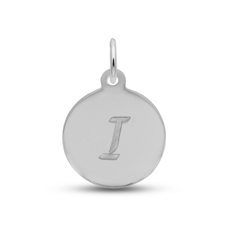 Main Image 1 of Letter I Monogram Disc Charm Sterling Silver