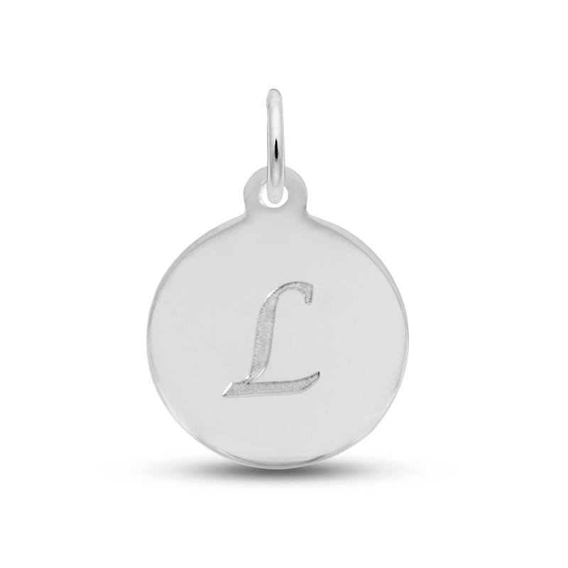 Main Image 1 of Letter L Monogram Disc Charm Sterling Silver