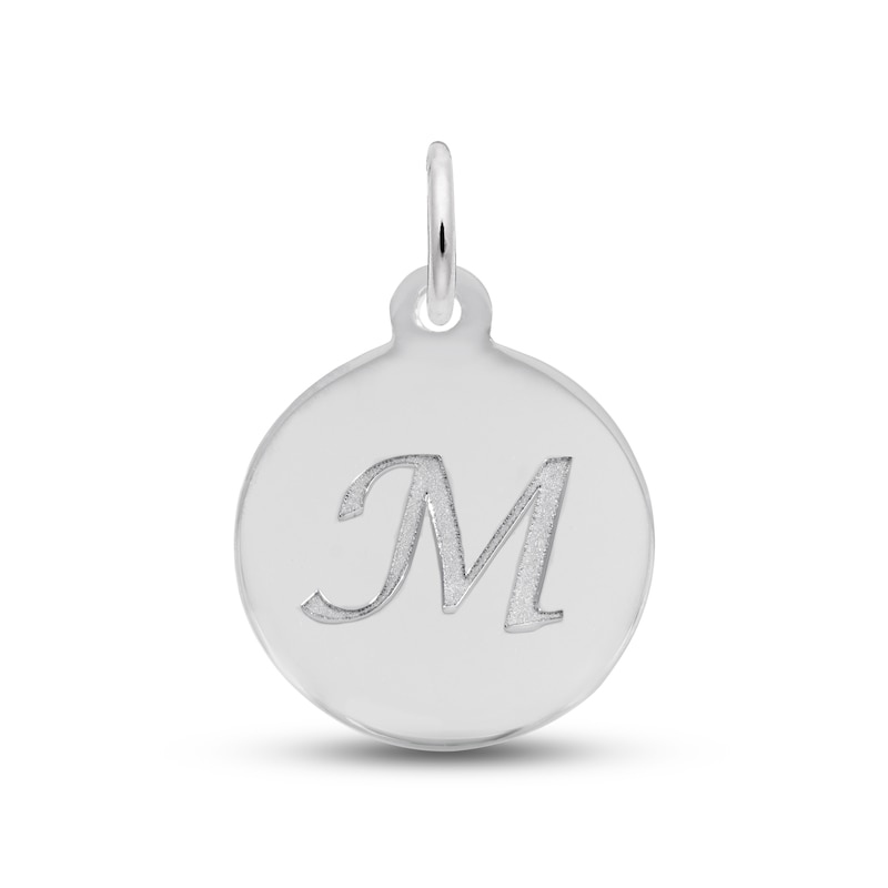 Main Image 1 of Letter M Monogram Disc Charm Sterling Silver