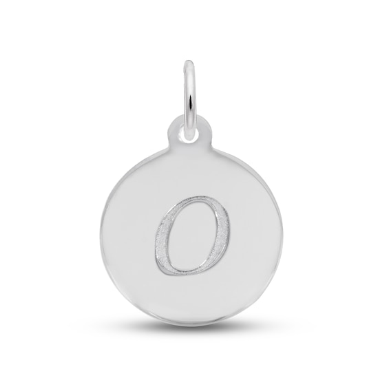Letter O Monogram Disc Charm Sterling Silver