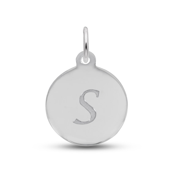 Letter Monogram Disc Charm Sterling Silver
