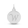 Letter W Monogram Disc Charm Sterling Silver