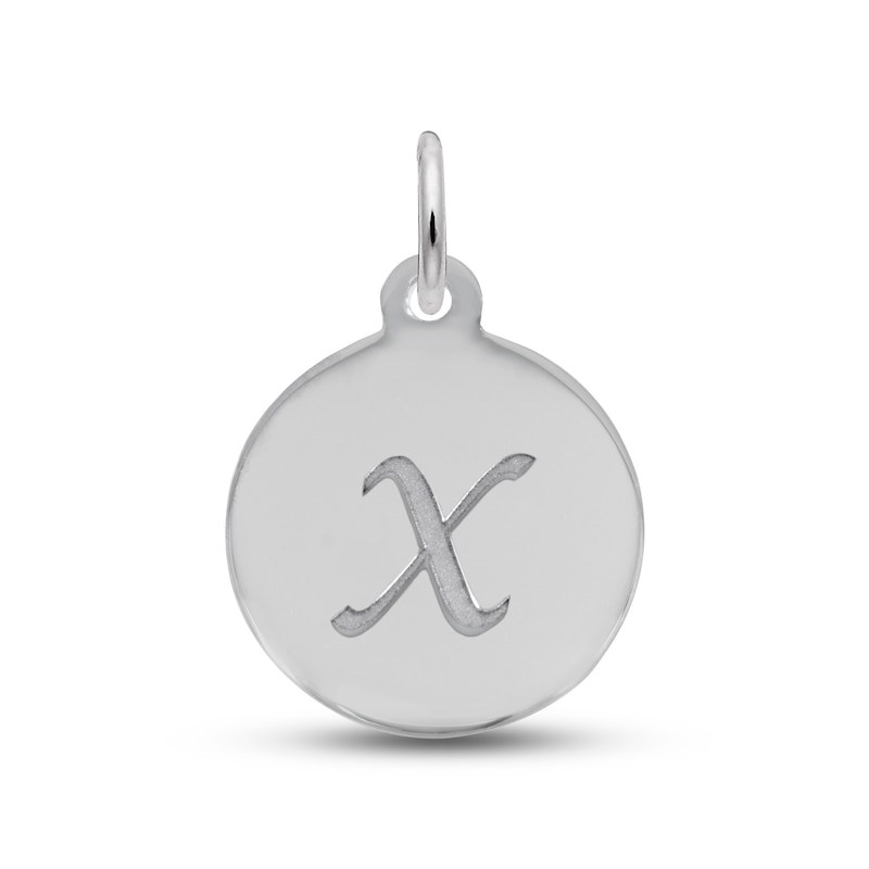 Main Image 1 of Letter X Monogram Disc Charm Sterling Silver