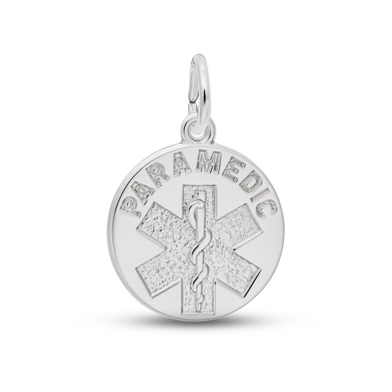 Paramedic Disc Charm Sterling Silver