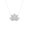By Women For Women Diamond Lotus Necklace 1/4 ct tw Round-cut Sterling Silver 18"