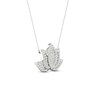 By Women For Women Diamond Lotus Necklace 1/4 ct tw Round-cut Sterling Silver 18"