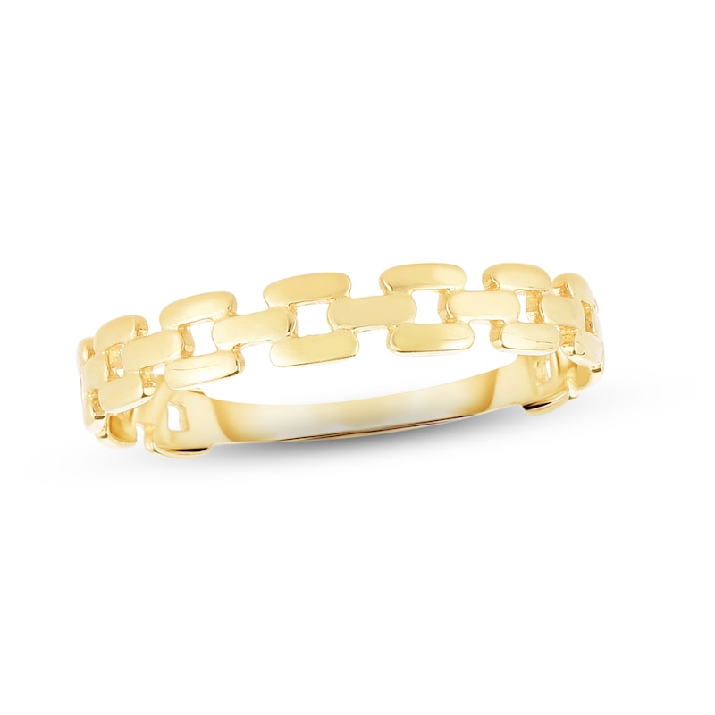 Buckle Link Ring 14K Yellow Gold