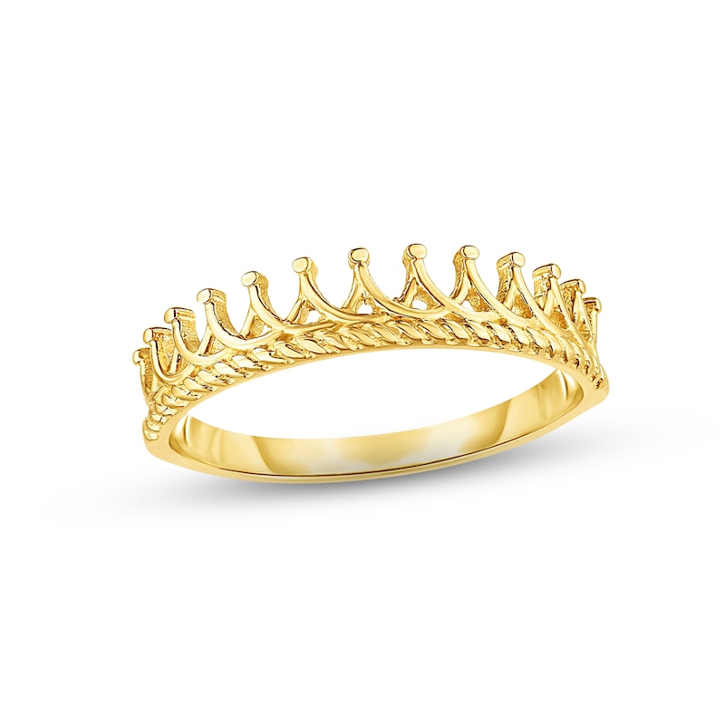 Main Image 1 of Polished Crown Ring 14K Yellow Gold - Size 7