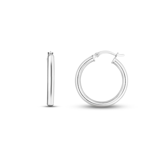 Tube Hoop Earrings Sterling Silver 20mm