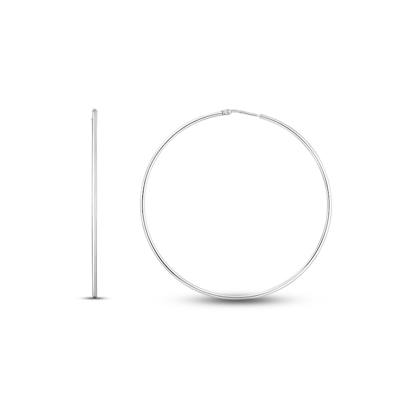 Main Image 1 of Endless Tube Hoop Earrings Sterling Silver 60mm
