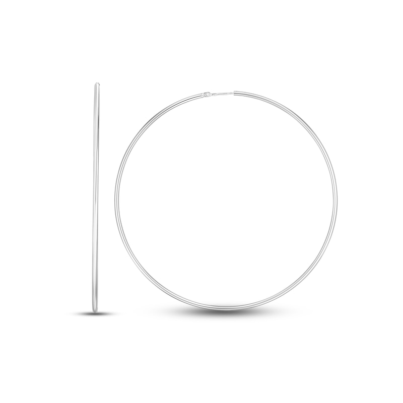 Main Image 1 of Endless Tube Hoop Earrings Sterling Silver 70mm
