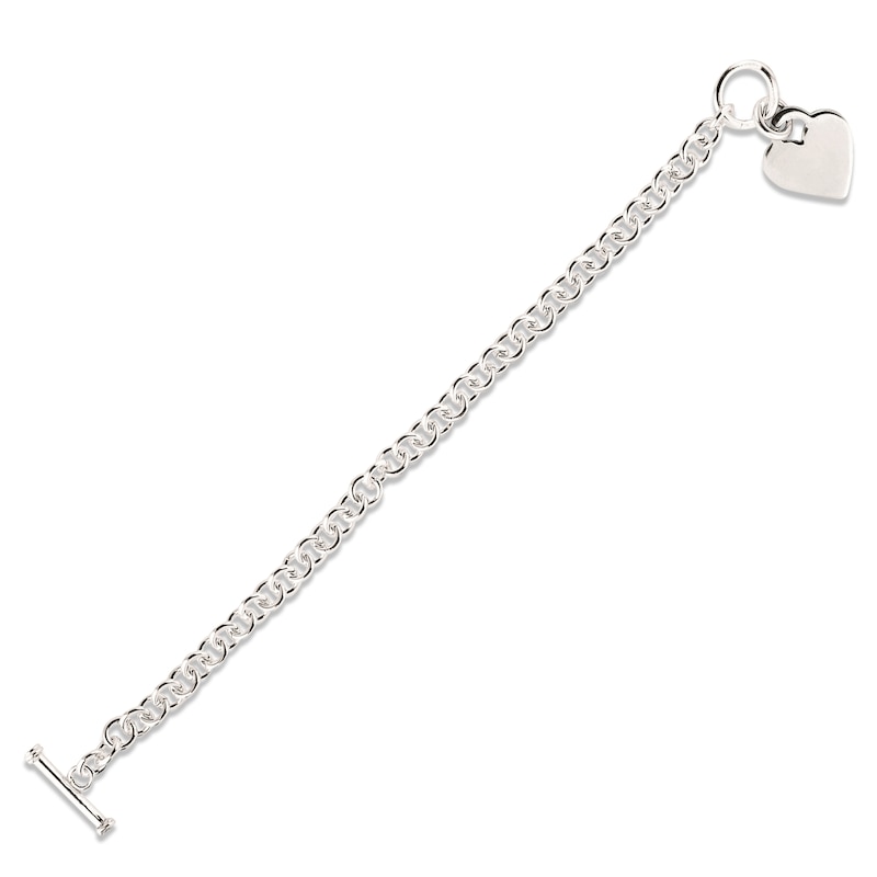 Main Image 2 of Heart Toggle Bracelet Sterling Silver 7.25&quot;