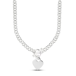 Heart Toggle Necklace Sterling Silver 16"
