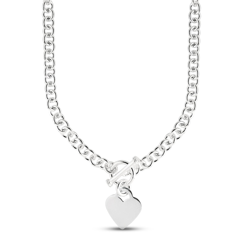 Heart Toggle Necklace Sterling Silver 16