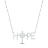 Thumbnail Image 0 of Diamond "Hope" Cross Necklace 1/15 ct tw Round-cut Sterling Silver 18"