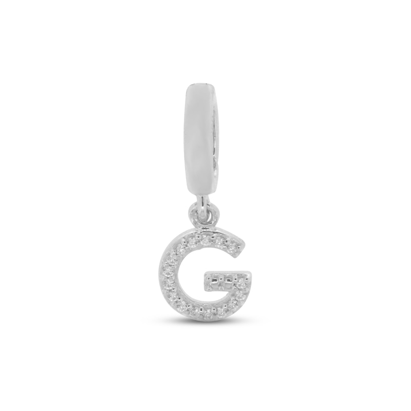 True Definition Letter G Initial Charm 1/20 ct tw Diamonds Sterling Silver