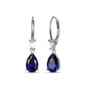 Thumbnail Image 1 of Blue & White Lab-Created Sapphire Dangle Earrings Sterling Silver