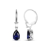 Thumbnail Image 1 of Blue & White Lab-Created Sapphire Dangle Earrings Sterling Silver