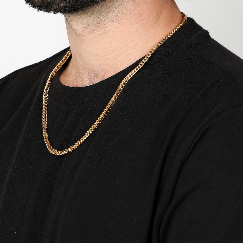 Main Image 4 of Foxtail Chain Necklace 4mm Yellow Ion-Plated Solid Stainless Steel 20&quot;