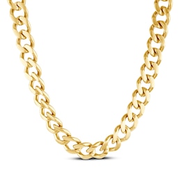 Curb Chain Necklace 11mm Yellow Ion-Plated Solid Stainless Steel 22"