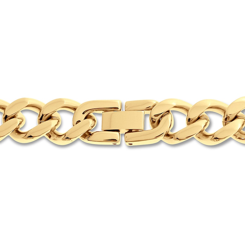 Main Image 3 of Curb Chain Necklace 11mm Yellow Ion-Plated Solid Stainless Steel 22&quot;