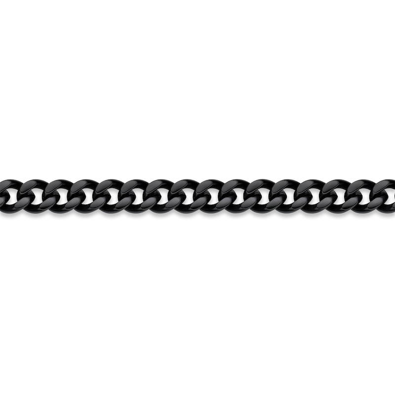 Solid Curb Chain Necklace 6mm Black Ion-Plated Stainless Steel 20"