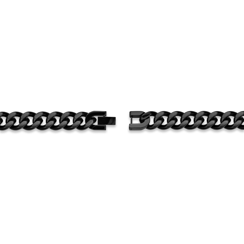 Solid Curb Chain Necklace 6mm Black Ion-Plated Stainless Steel 20"