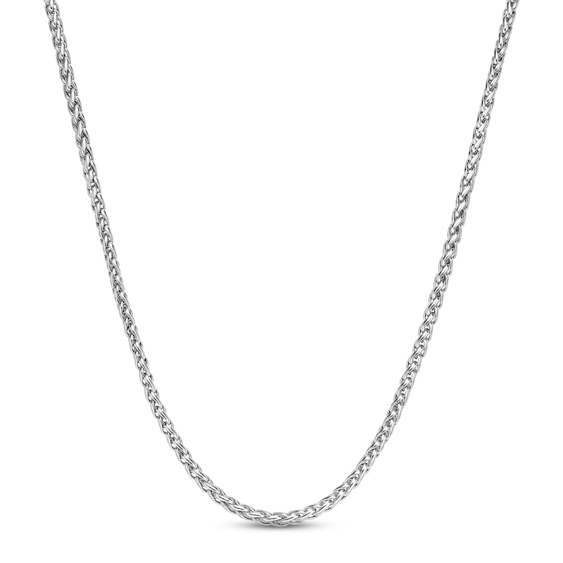 Solid Wheat Chain Necklace 3mm Stainless Steel 20"