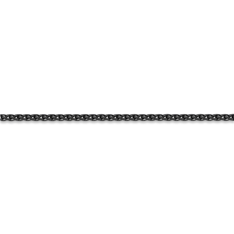 Main Image 3 of Wheat Chain Necklace 3mm Black Ion-Plated Solid Stainless Steel 20&quot;