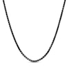 Men's Wheat Chain Black Ion-Plated Stainless Steel 22"