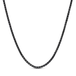 Wheat Chain Necklace 3mm Black Ion-Plated Solid Stainless Steel 22"