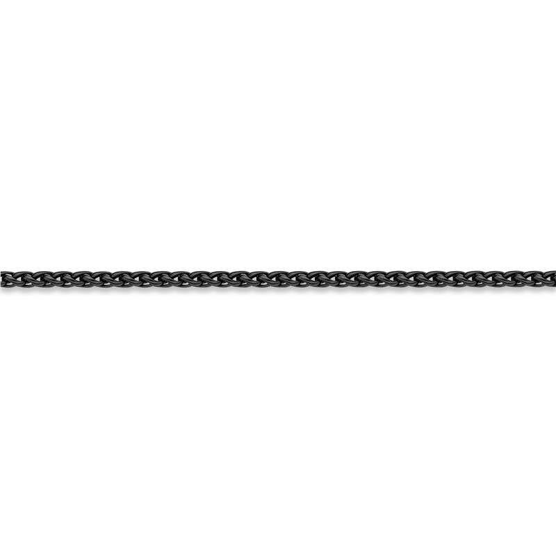 Main Image 2 of Wheat Chain Necklace 3mm Black Ion-Plated Solid Stainless Steel 22&quot;