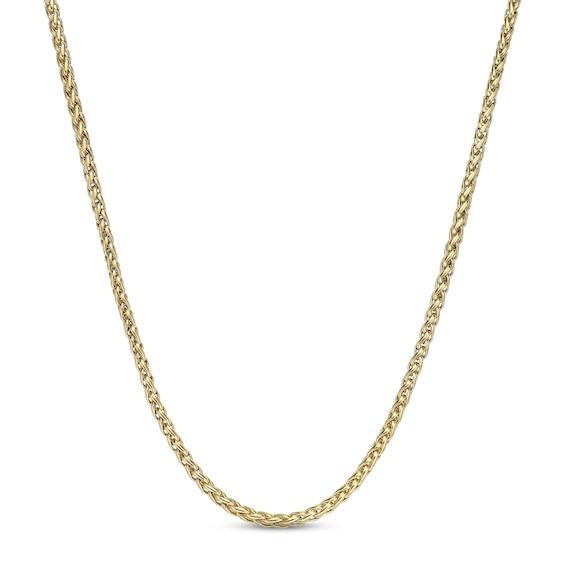 Wheat Chain Necklace Yellow Ion-Plated Solid Stainless Steel 22"