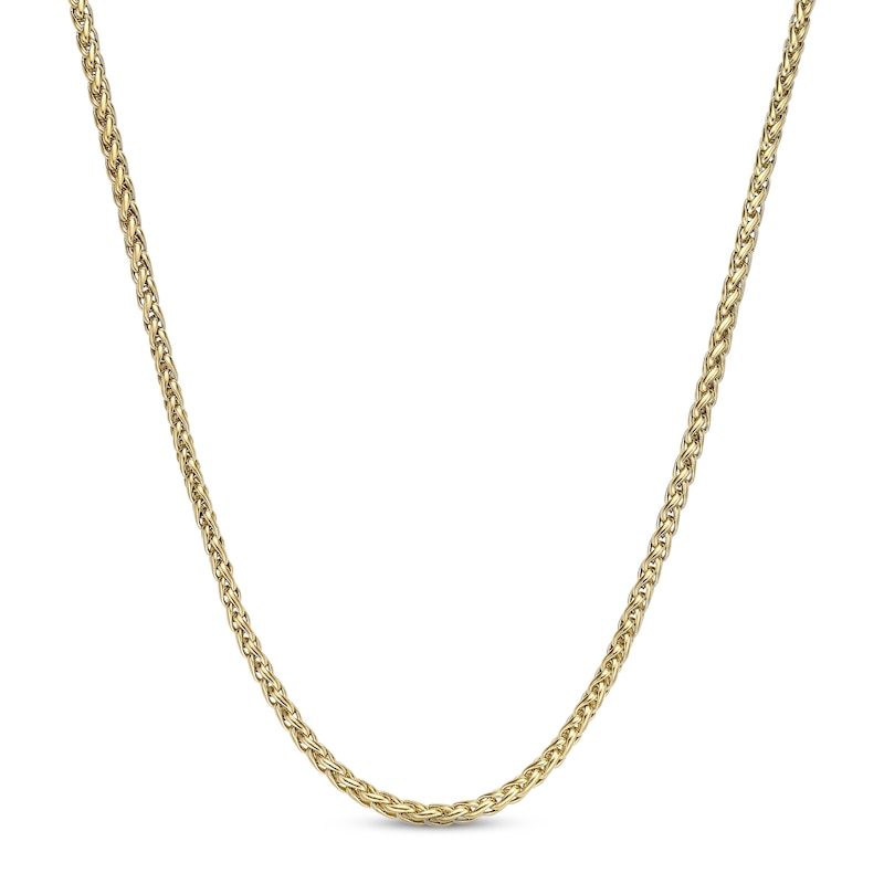 Solid Wheat Chain Necklace Yellow Ion-Plated Stainless Steel 22"