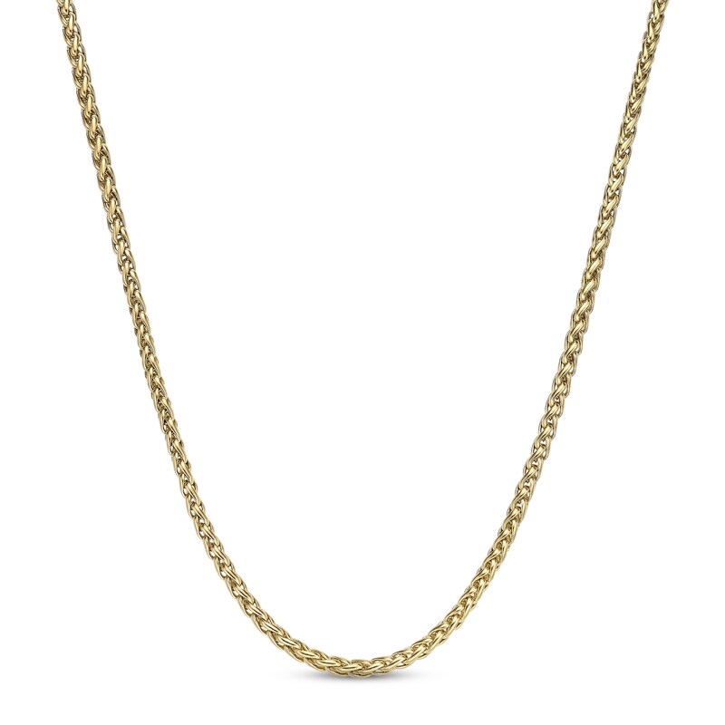 Main Image 1 of Wheat Chain Necklace Yellow Ion-Plated Solid Stainless Steel 22&quot;