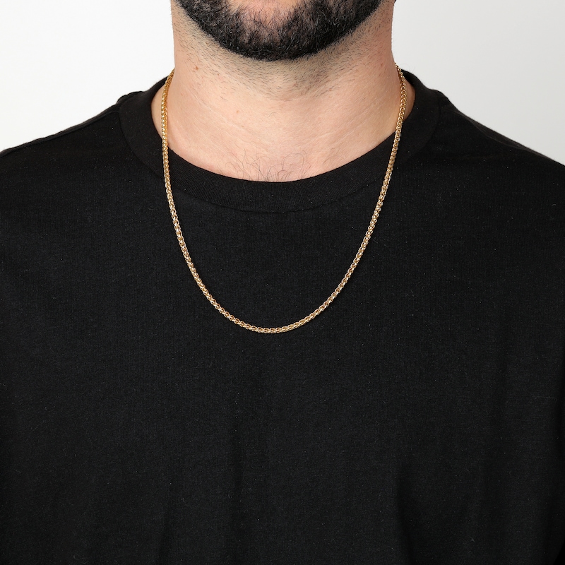 Main Image 4 of Wheat Chain Necklace Yellow Ion-Plated Solid Stainless Steel 22&quot;