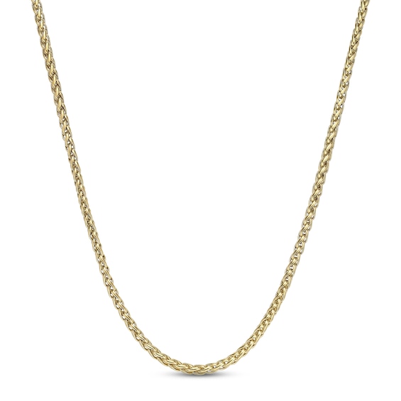 Wheat Chain Necklace Yellow Ion-Plated Solid Stainless Steel 24"