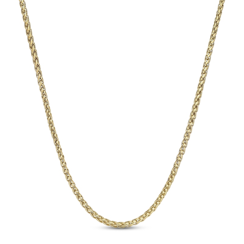 Main Image 1 of Wheat Chain Necklace Yellow Ion-Plated Solid Stainless Steel 24&quot;