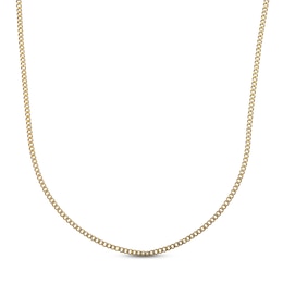 Curb Chain Necklace 2mm Yellow Ion-Plated Solid Stainless Steel 18"