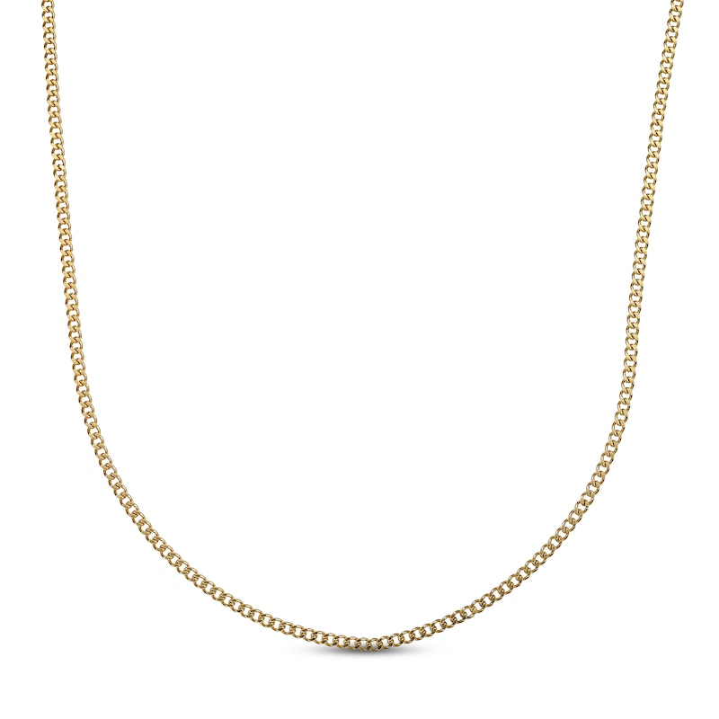 Main Image 1 of Curb Chain Necklace 2mm Yellow Ion-Plated Solid Stainless Steel 18&quot;