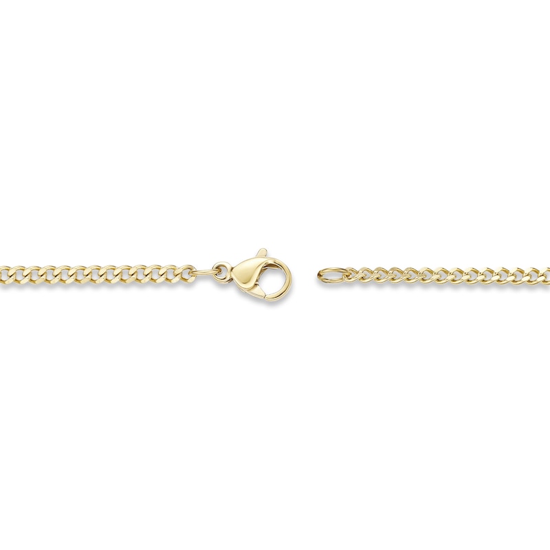 Main Image 3 of Curb Chain Necklace 2mm Yellow Ion-Plated Solid Stainless Steel 18&quot;