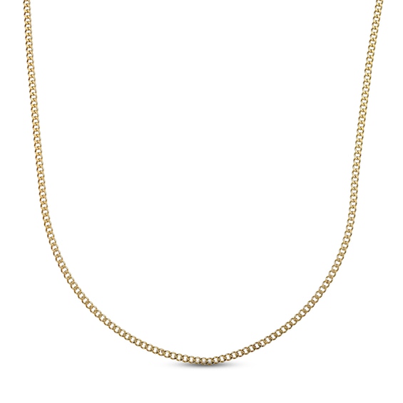 Curb Chain Necklace 2mm Yellow Ion-Plated Solid Stainless Steel 20"