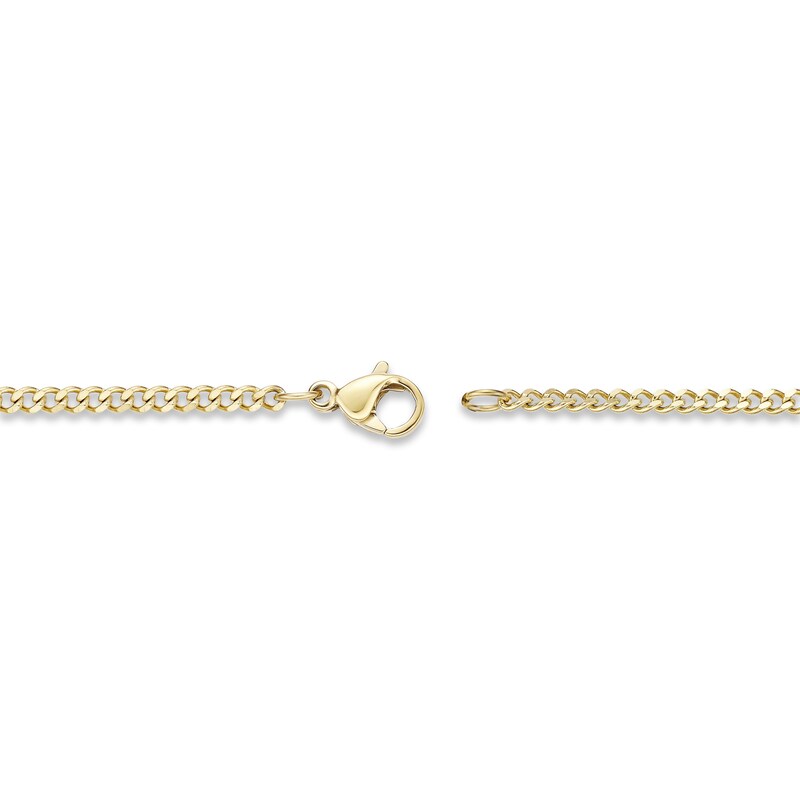 Main Image 3 of Curb Chain Necklace 2mm Yellow Ion-Plated Solid Stainless Steel 20&quot;