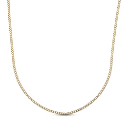 Curb Chain Necklace 2mm Yellow Ion-Plated Solid Stainless Steel 22"