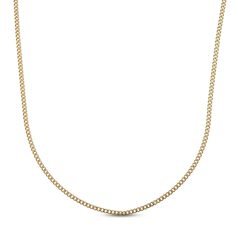 Main Image 1 of Curb Chain Necklace 2mm Yellow Ion-Plated Solid Stainless Steel 22&quot;