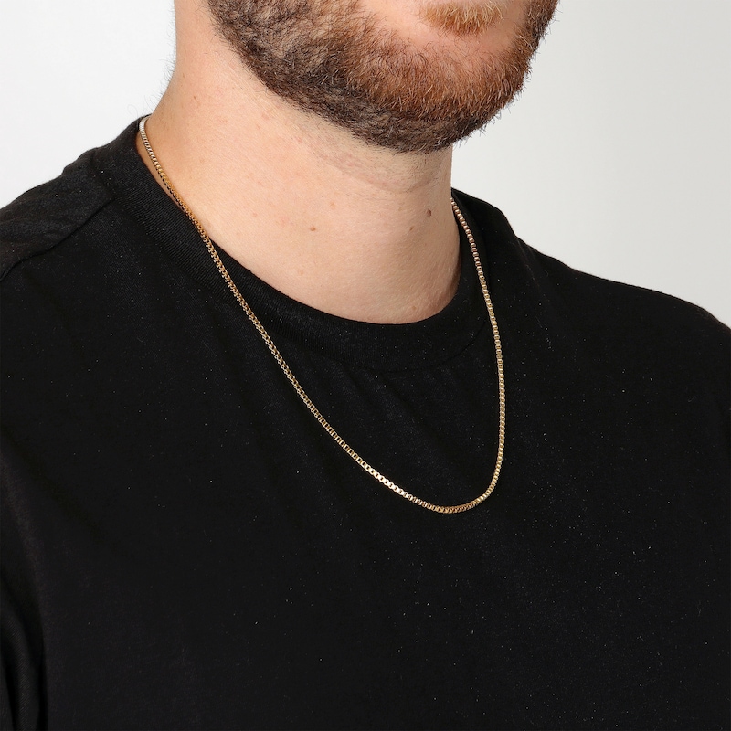 Main Image 5 of Box Chain Necklace 2mm Yellow Ion-Plated Solid Stainless Steel 18&quot;